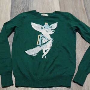Hollister Green Fennec Fox Sweater - XS
